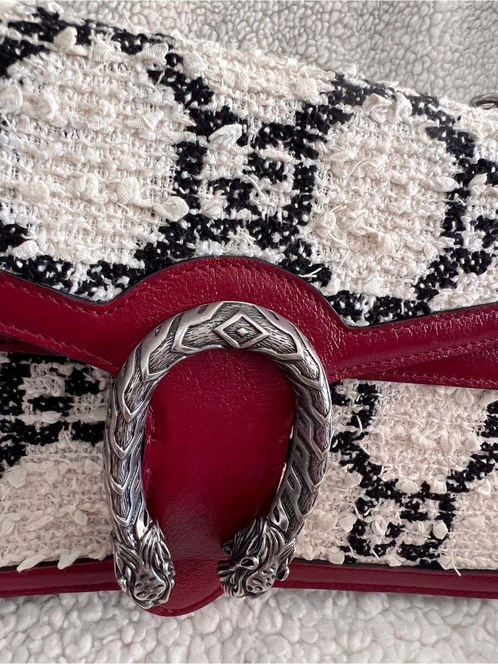 Gucci Dionysus Small Shoulder Bag w/ White and Black Tweed Monogram SHW - Picture 13 of 17